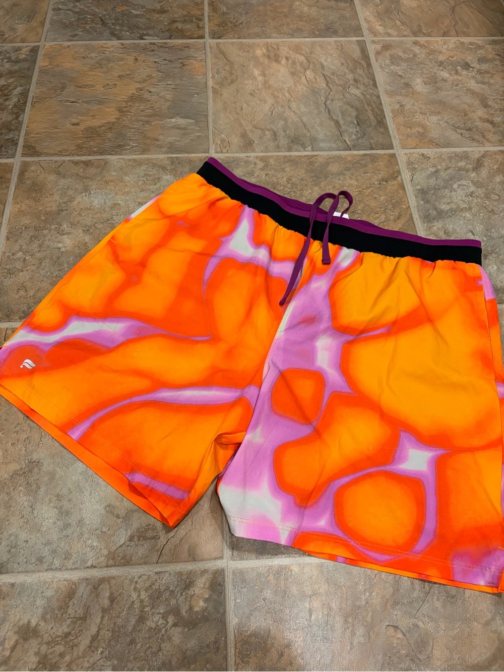 Fabletics Neon Orange and Pink Athletic Shorts XXL